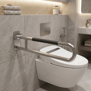 Relevez l'accoudoir de la toilette dans la salle de bain <span class=keywords><strong>pour</strong></span> gagner de la place, éviter les glissements, stabiliser et faciliter la sortie de la toilette. - Product Image 3