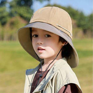 Protection solaire pour enfants chapeau de pêcheur garçon nouveau chapeau de soleil extérieur à grand bord anti-ultraviolet fille printemps <span class=keywords><strong>et</strong></span> été - Product Image 1
