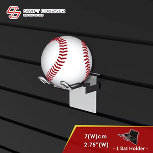 For Metal Slat Wall Mount <b>Baseball</b> Softball <b>Bat</b> Display Rack with Easy Assembly for Sports Equipment Stores - Product Image 5