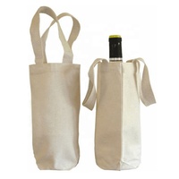 Vente en gros de fourre-tout personnalisé mini sac à vin unique en toile surdimensionnée sac à provisions écologique en coton avec poignée pour emballage cadeau