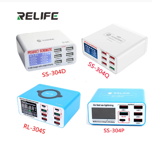RELIFE <span class=keywords><strong>RL</strong></span>-304P SS-304D SS-304Q SS-304S chargeur d'affichage numérique USB intelligent à 6 ports pour IPhone Samsung Huawei et autres téléphones - Product Image 1