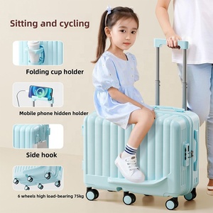 Valise à roulettes pour enfants avec roue universelle silencieuse et roulette pivotante Sacs de voyage pour enfants avec fonction de siège - Product Image 3