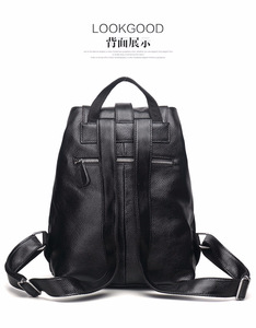 Women <b>Backpack</b> Genuine Leather Fashion All-match Simple College Style Casual <b>Backpack</b> - Product Image 4