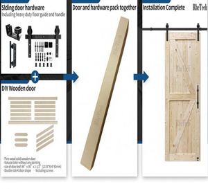 WEKIS Kits de quincaillerie modernes en bois massif pour portes de grange, étanches, pour chambre, hôtel, entrée, salon, extérieur et appartement - Product Image 5