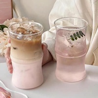 Vaso de Vidrio de Borosilicato Resistente al Calor, con Sección de Bambú, Moderno, Minimalista, sin Tallo, sin Tapa, Soplado a Mano, Transparente