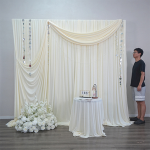 Wedding Stage Backdrop Decoration Stretch Spandex Curtain Fabric Drapery Sheer Drapes Milk Silk Wedding Drapery - Product Image 1