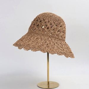 Nuevo Sombrero de Paja Hueco de Verano para Mujer, Sombrero de Playa con Ala Ancha para Protección Solar - Product Image 4