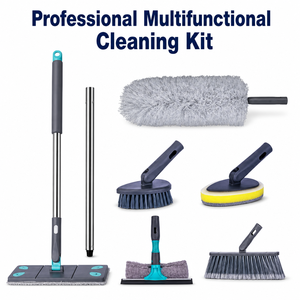 Kit de nettoyage DOOSO 7 en 1 avec balai, serpillière, raclette, brosse, ensemble portable et écologique en <span class=keywords><strong>microfibre</strong></span> pour la maison, la voiture, les fenêtres et les sols - Product Image 4