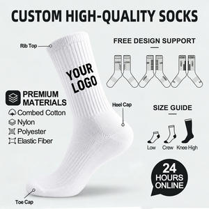 OEM Custom Logo Running <b>Socks</b> Breathable <b>Moisture</b>-Wicking Nylon Cushioned Crew Athletic Custom Sports <b>Socks</b> - Product Image 1