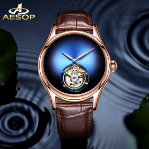Envío Directo, Reloj AESOP Flying Tourbillon Skeleton para Hombre, Mecánico, Impermeable, de Lujo, de Acero Inoxidable, Modelo 7009 - Product Image 4