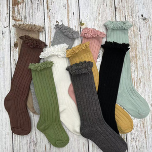 Gran oferta de fábrica, calcetines largos españoles <span class=keywords><strong>para</strong></span> niñas, <span class=keywords><strong>medias</strong></span> <span class=keywords><strong>para</strong></span> recién nacidos, calcetines largos, bonitos calcetines con volantes <span class=keywords><strong>para</strong></span> bebés y niñas pequeñas, calcetines hasta la rodilla con volantes - Product Image 2