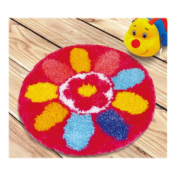 Özel baskılı renkli çiçek mandal kanca Diy iplik halı çengel kilim kitleri yetişkinler için acemi