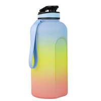 Bouteille d'eau sans BPA personnalisée, Carafe en plastique imprimée pour le bureau, Grande carafe pour adultes avec paille et poignée