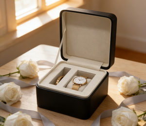 Hot Sale Protective Rectangle Watch <b>Box</b> Necklace Ring Jewelry Set Flip PU Leather Watch Gift <b>Box</b> for Packaging - Product Image 1