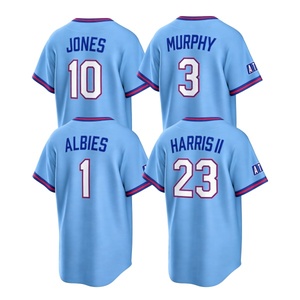 Maillot de baseball américain City Connect 2026 brodé – <span class=keywords><strong>13</strong></span> Ronald Acuna Jr., 28 Olson, 10 Jones, 27 Riley, 44 Aaron, 1 Albies - Product Image 6