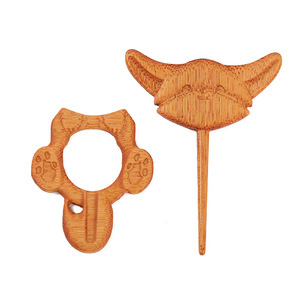 Broche con diseño de animales de madera, insignia artesanal DIY, pin de dibujos animados, divertido y lindo, broche para chal, hebilla para bufanda, broches, regalo de joyería - Product Image 3