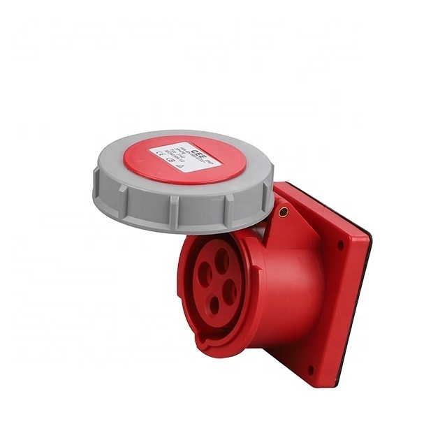 CEE Industrial Plug & Socket 4 Pin 3P+E IP67 3 Phase Plugs and Sockets Industrial Socket 32 Amp Price