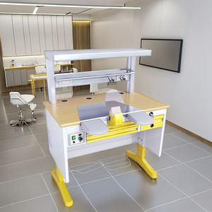 Poste <span class=keywords><strong>de</strong></span> travail <span class=keywords><strong>de</strong></span> <span class=keywords><strong>technicien</strong></span> dentaire moderne pratique Table <span class=keywords><strong>de</strong></span> travail dentaire en métal bien conçue pour les laboratoires d'hôpital <span class=keywords><strong>scolaire</strong></span> Oral - Product Image 2