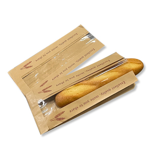 Logo tùy chỉnh Túi giấy Kraft với cửa sổ trong suốt Vật liệu chịu dầu để đóng gói bánh mì baguettes - Product Image 5