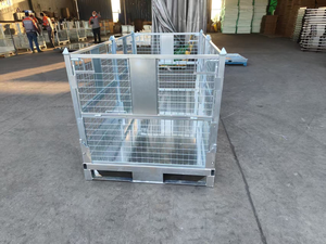Gegalvaniseerde opvouwbare palletkooi, corrosiebestendig, hoge capaciteit, ruimtebesparende industriële opbergbox voor magazijn - Product Image 4