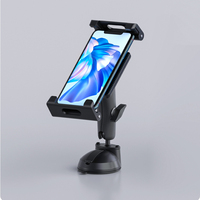 Support de téléphone et tablette en fibre de carbone pour support de voiture pliable à traction terne avec boule de 1 pouce en matière plastique