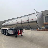Semi-citerne à résine à 3 essieux et 4 compartiments, revêtement anti-corrosion, pour le transport de résine liquide, avec serpentins de chauffage à vapeur et isolation thermique