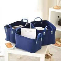 Panier de rangement multifonctionnel pliable en feutre de tissu 100 % coton moderne et écologique, sac de rangement compressible