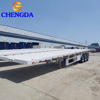Dreiachsige Anhänger 40 50 60 Tonnen 20FT 40FT 45FT 53 Fuß Flachbett-Container-Chassis Tiefbett-Sattelauflieger zum Verkauf