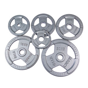 ชุดแผ่นน้ำหนักเหล็กหล่อสีดำขนาด 50 มม. พร้อมบาร์เบลแบบ Tri Grip สำหรับยกน้ำหนักเชิงพาณิชย์ น้ำหนัก 2.5 กก.-20 กก. รับทำโลโก้ตามสั่ง - Product Image 3