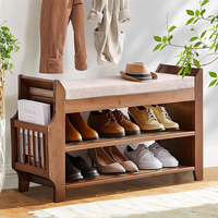 Bangku Sepatu Bambu Cokelat Modern