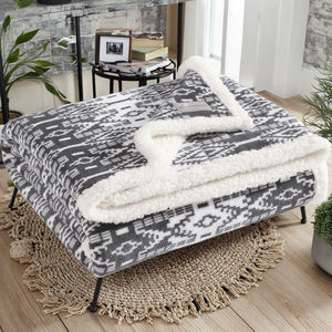 Vente en gros de couverture de lit en molleton de flanelle de Noël draps de lit canapé Sherpa <span class=keywords><strong>Plaid</strong></span> fabrication de décoration intérieure d'hiver technique tissée - Product Image 1