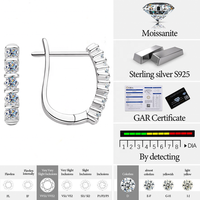 Bijoux fins 925 argent GRA certifié D couleur Moissanite U forme boucles d'oreilles pour dames femmes cadeau fête Pass testeur de diamant