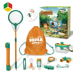 QS Toys Nature Explorer Kit Bug Catcher Kit With Binoculars Magnifying Glass Great Toy Gift For Kid Age 3-12 Years Old