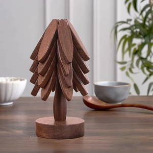 Sous-verre en bois artisanal en acacia, noyer et bambou, personnalisé, mignon, pour tasses à thé, café, bière, OEM en gros - Product Image 5
