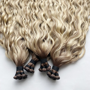 Extensions de cheveux humains vierges européens 20g 22 pouces bouclés pour tissage à trame unique et pointes doublement tirées - Product Image 4