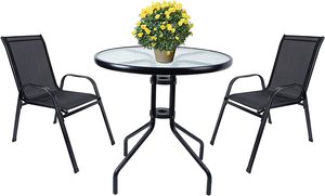 Bistro Set Outdoor Metal Furniture of 3 <strong>Garden</strong> Black Patio <strong>Table</strong> <strong>and</strong> <strong>Chair</strong> Mosaic 3 Piece <strong>Clearance</strong> French - Product Image 2