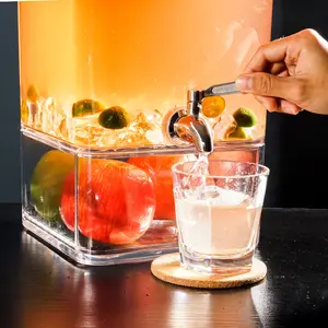 ECOBOX Récipient en plastique transparent Pot à jus de fruits frais Distributeur de bière Distributeur de boissons et de liquides à vendre