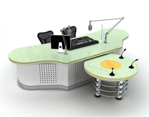 ML-BYZ <strong>Broadcasting</strong> Table, TV Station <strong>Program</strong> Desk News Interview Desk, Radio Station Studio Broadcast Desk - Product Image 4