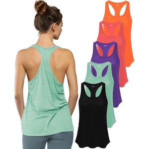 FOXA Women's Racer Back Tank <b>Top</b> Breathable Knitted Spandex Polyester Active Workout <b>Tops</b> Multi Colors Pack - Product Image 1