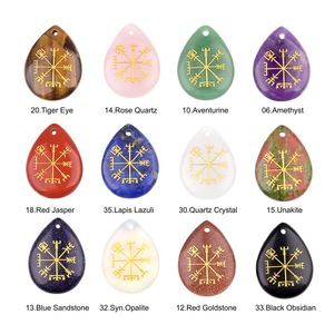 Vente en gros 25*33MM Pendentif perforé en forme de goutte d'eau Collier chaîne tissée Symboles de gravure au laser Cadeau personnalisé de pierres précieuses - Product Image 6