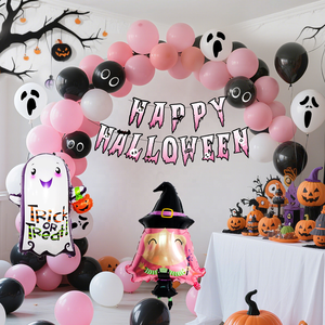 Ensemble d'arche de ballons d'Halloween, style mignon, durable, pour la décoration de fête en intérieur, bar, KTV, thème Festival des Fantômes - Product Image 6