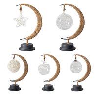 Lampe de nuit lunaire alimentée par USB/batterie Lampe de chevet lunaire Lampe boule de souhaits Ramadan Décoration pour chambre à coucher Mubarak Cadeau