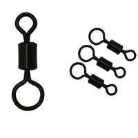 Accessoires de pêche à double barillet en nickel noir avec mousqueton pivotant à deux vitesses