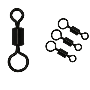 블랙 니켈 더블 배럴 회전 낚시 액세서리 두 배 속도 롤링 회전 스냅 유형 회전 스냅 후크 - Product Image 1