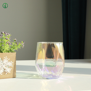 Bicchiere Esagonale in Vetro Borosilicato di Alta Qualità, Design Nordico, Colorato a Spruzzo, per Whisky/Caffè/Tè/Acqua, Lavabile in Lavastoviglie - Product Image 3