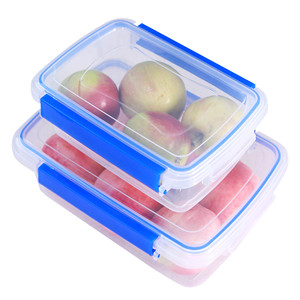 Boîte de conservation alimentaire rectangulaire en plastique transparent avec couvercle à clip hermétique pour utilisation au réfrigérateur - Product Image 2