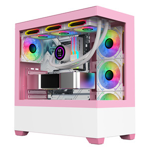 OEM Tempered Glass Hồng ATX Máy tính chơi Game trường hợp PC chơi Game Tủ trường hợp máy tính và tháp Máy tính để bàn Chassis - Product Image 1