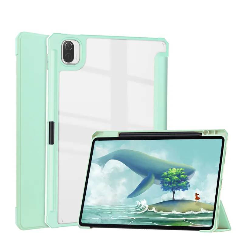 Thông Minh Chủ Bút Chì Trường Hợp Đối Với iPad Mini6 Rõ Ràng Cứng Cover Quay Lại Với Mềm TPU Cạnh Chống Sốc Trường Hợp Máy Tính Bảng Cho iPad Mini6