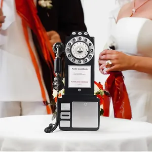 Hochzeit Rotary Audio Gästebuch Willkommen Recorder Antike Retro-Telefone Aufnahme Gästebuch Telefone für Event Party Hochzeit