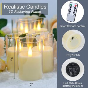 Vela LED de simulación con efecto de llama oscilante, pilas integradas y vaso de acrílico - Product Image 2